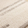 Reese Collection Cream Taupe Spaced Lines Shag Rug, 7'10"x10'10"