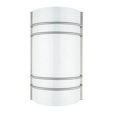 1-Light Wall Sconce, Bright Satin Nickel, Opal Glass