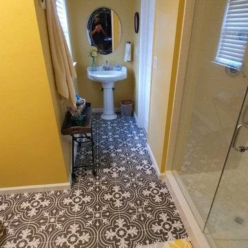 Transforming a half bath to a 3/4 bath