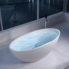 ADM Oval Freestanding Bathtub, Matte White, 66.1"