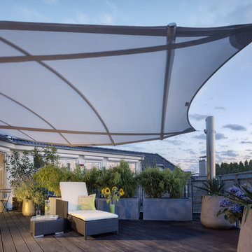 Dachterrasse Sonnenschutz Trapez C4Sun