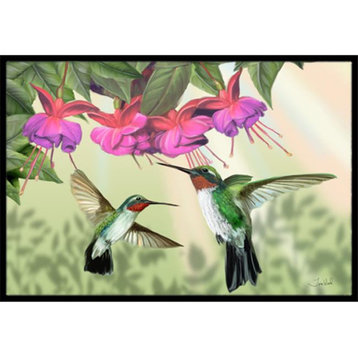 Carolines Treasures PTW2051JMAT Fuchsia And Hummingbirds Indoor & Outdoor