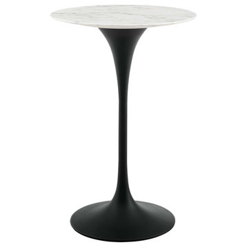 Modway Lippa 28" Round Artificial Marble bar Table