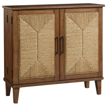 INK+IVY Seagate Handcrafted Seagrass 2-Door Accent chest in Natural