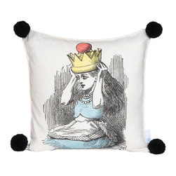 Kuchi Kuu - Alice And Her Crown Artisan Pillow, 18x18 - Decorative Pillows