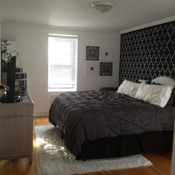 Black Marrakech Trellis Stenciled Bedroom