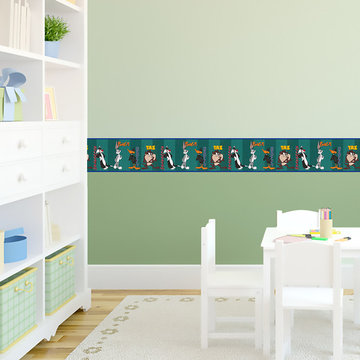 Retro Looney Tunes Disney Cartoon Wallpaper Border Kids Baby Room, Roll