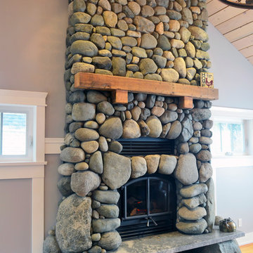 Reclaimed River Stone Fireplace