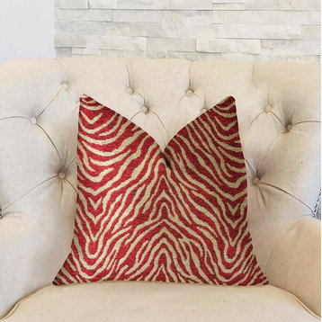 Oasis Waves Red Luxury Throw Pillow, 12"x20"
