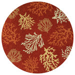 Couristan Inc - Couristan Outdoor Escape Sea Reef Indoor/Outdoor Area Rug, 7'10" Round - Paying homage to nature's purest pleasures, the Outdoor Escape Collection is Couristan's newest addition to the weather-resistant area rug category. Offering picturesque renditions of various outdoor scenes, these durable performance area rugs have a novelty appeal that is perfect for complementing themed decor. Featuring a unique hand-hooked construction, each design in the collection showcases a textured loop pile that adds dimension to the motifs. With patterns like beach landscapes, lighthouses, and sea shells, these outdoor/indoor area rugs create a soothing atmosphere reminiscent of treasured vacation spots and outdoor hobbies. Welcoming the delights of bare feet, they are surprisingly sturdy and are designed to withstand the rigors of outdoor elements. Made with 100% fiber-enhanced Courtron polypropylene these whimsical floor fashions are mold and mildew resistant and can be used in a multitude of spaces, like covered outdoor patios, sunrooms, and kitchens. Easy to clean, these multi-purpose area rugs are an ideal selection for households where fun is the essential ingredient.