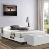 Acton Upholstered Platform Bed, White, King