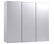 Tri-View Medicine Cabinet, 36"x36", Stainless Steel Trim, Surface Mounted