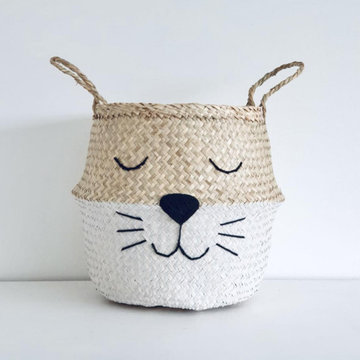 Handicraft Manufacturer Seagrass Basket Storage Animal Shape