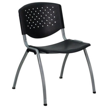 Scranton & Co Polypropylene Stacking Chair in Black
