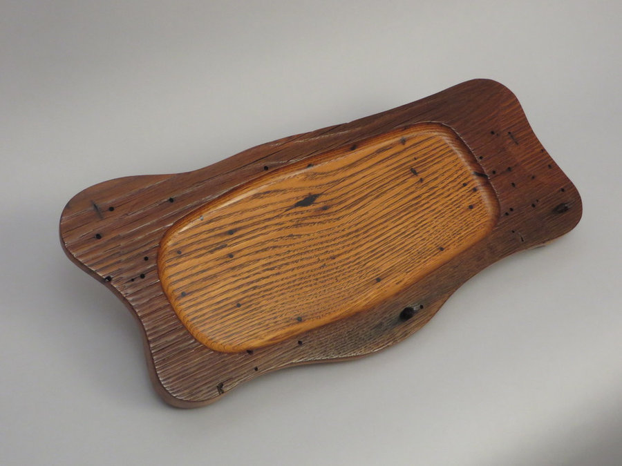 #1414 Reclaimed American Chestnut Serving Tray 17"x7.5"