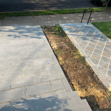 Running Bond Blue & Diamond Pattern Full Color Flagstone Walkways- Tenleytown DC