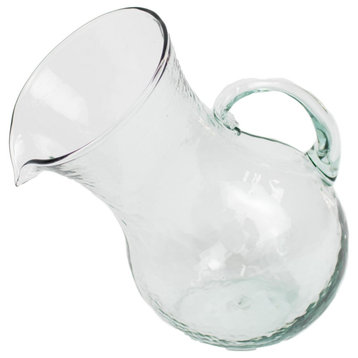 Vintage Style Classic Round 8" Ball Pitcher Tilted Glass Hand Crafted