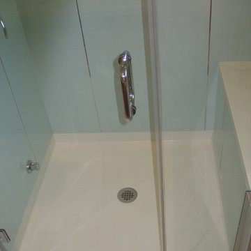 Contemporary, Beach-y Corian Shower/Tub/Countertop