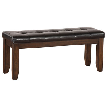 Urbana Bench, Black PU and Espresso