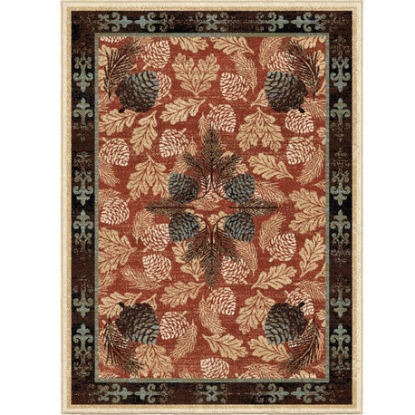 Baton Rouge Lodge Area Rug, Brick, 5'3"x7'3"