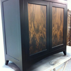 Flame-Grain Walnut Panel Shoe Cabinet - Shoe Storage