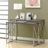 Console Table, Dark Taupe With Chrome Metal, 2-Piece Set