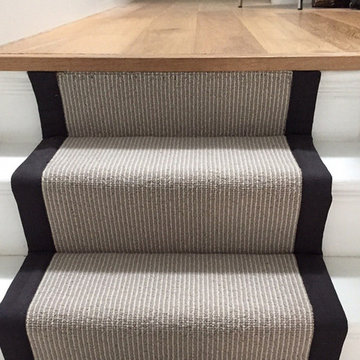 Grey Carpet with Black Border to Stairs