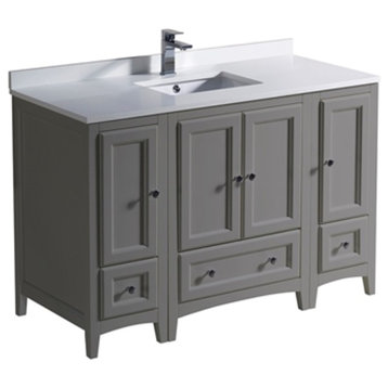 Fresca Oxford 48" Gray Traditional Bathroom Cabinets with Top & Sink