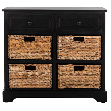 Safavieh Herman Storage Unit, Distressed Black