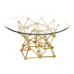 Worlds Away Molecule Round Coffee Table Glass - Coffee Tables
