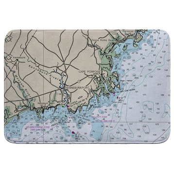 Kennebunckport, ME Nautical Map Bath Mat 24x36