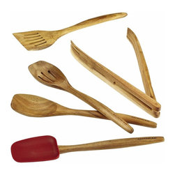 Rachael Ray Cucina Tools Red Kitchen Utensil Set (Set of 5) - Cooking Utensil Sets