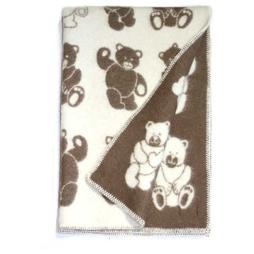 Teddy Bear Blanket Wool, Cotton 35” X 51”