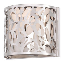 White Frosted Glass 1 Light Bath Vanity by George Kovacs in Chrome Finish - Lighting