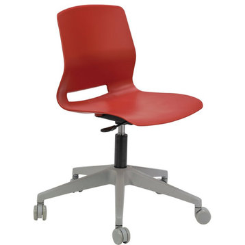 Olio Designs Lola 5 Leg Base Plastic Office Swivel Chair in Peri Red