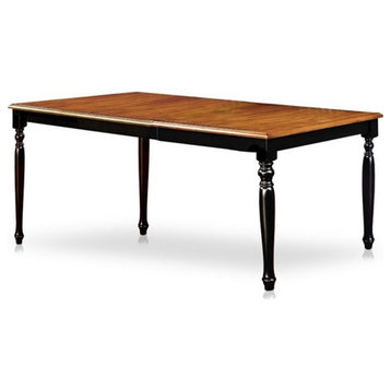 Bowery Hill Wood Extendable Dining Table in Black