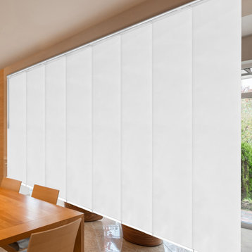 Chauky White 8-Panel Track Extendable Vertical Blinds 130-175"W