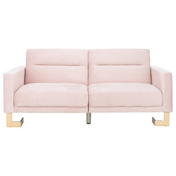 Bree Foldable Sofa Bed Blush Pink/Brass