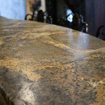Classic Upscale Kitchen with Unique Granite Island