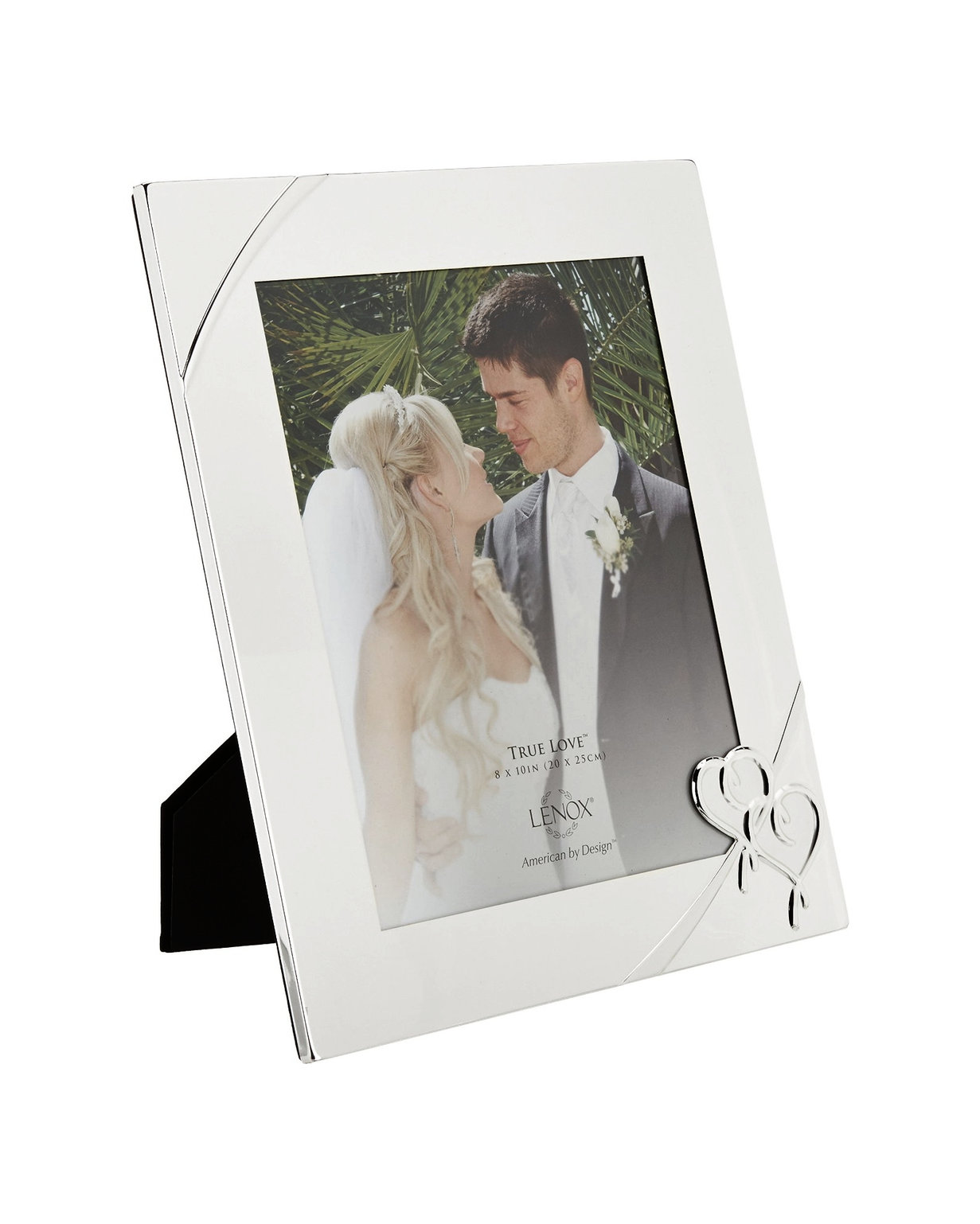 Lenox Cornice Ornamentale In Silverplate Love Frame - Portafoto 5x5 Cm Con Nastro Rosso