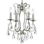 Crystorama - Crystorama 5014-OS-CL-S Ashton EX - Four Light Mini Chandelier - Curvaceous clean lines compose a base showcasing sAshton EX Four Light Olde Silver Clear Sw *UL Approved: YES Energy Star Qualified: n/a ADA Certified: n/a  *Number of Lights: Lamp: 4-*Wattage:60w E12 Candelabra Base bulb(s) *Bulb Included:No *Bulb Type:E12 Candelabra Base *Finish Type:Olde Silver