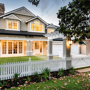 Lovely Hamptons Style Residence with White Timber Windows and Doors