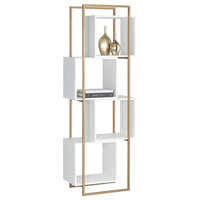 Ninon bookcase - white/gold