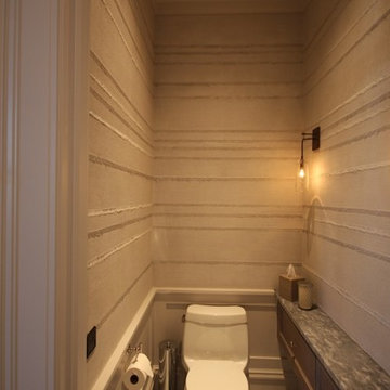 Silver Master Bathroom Suite in Alternating Fine Fringe Burlapp