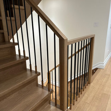Custom Wood Staircase with Metal Balusters – Brooklyn, NY