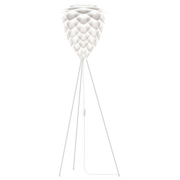 Conia 63" Tripod Floor Lamp, White/White