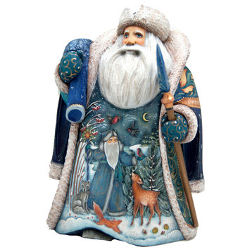 Forest Treasures White Christmas Woodcarved Figurine
