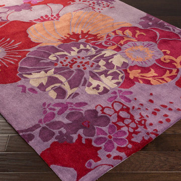 Swank Hand Tufted Rug in Burgundy / Eggplant / Rust / Tan / Violet by Surya