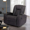 Furniture of America Axle Faux Leather Upholstered Recliner in Dark Gray