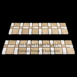 Crema Marfil Marble Border Tile with White Thassos Polished - Products